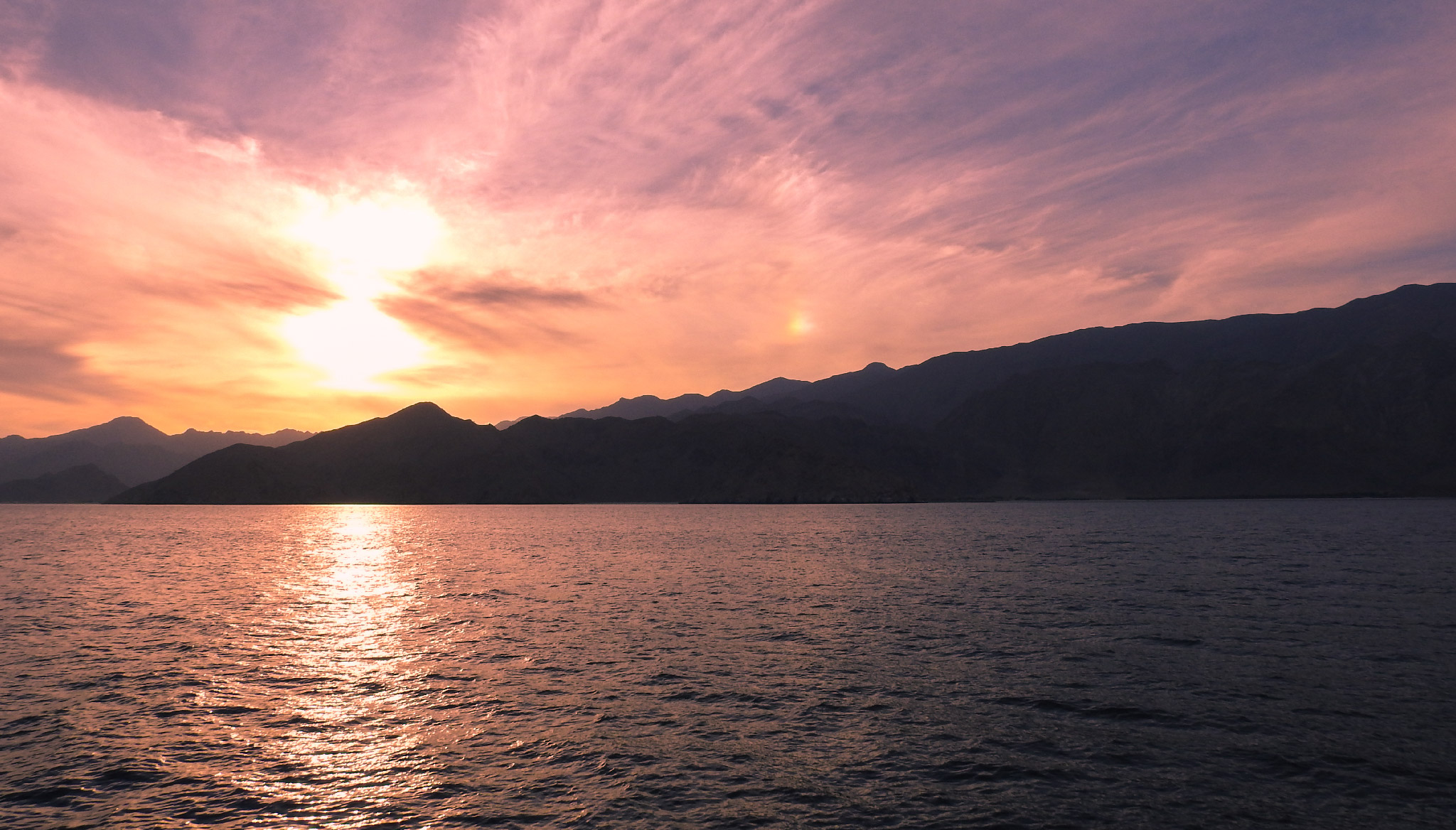 Sunset view of Dibba Al Hisn in Sharjah.