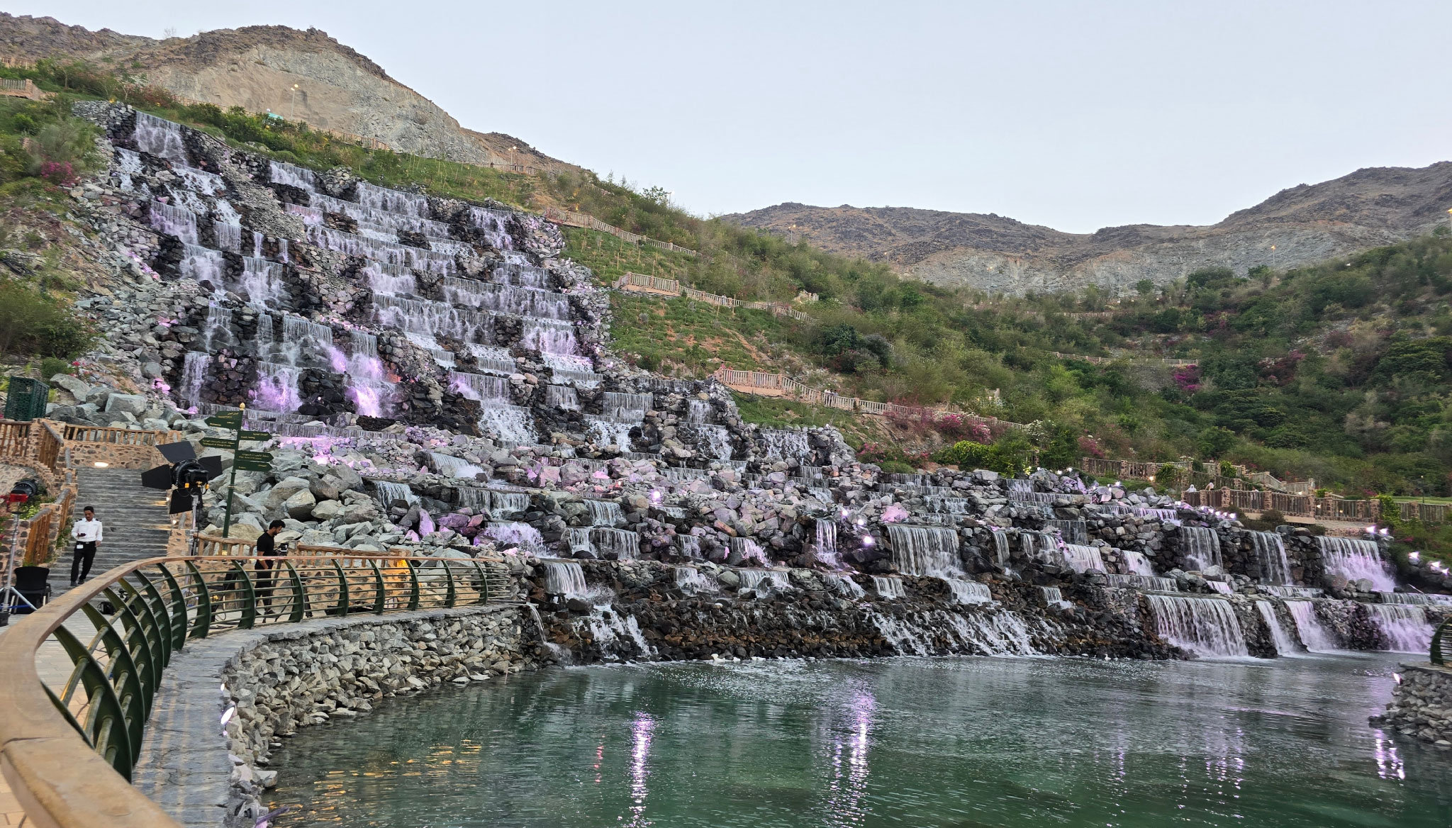 Kalba Hanging Gardens in Sharjah, a natural oasis with waterfalls.